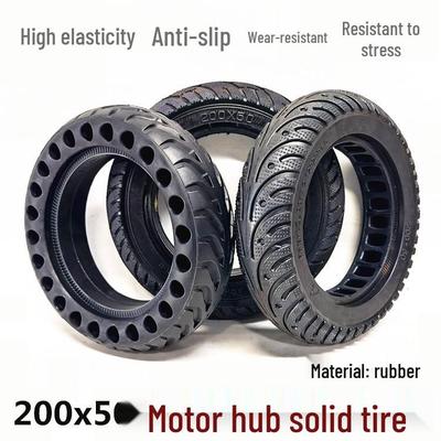 8" Shengte 200x50 Litet Elskoter Bakhjul Borstlös Motor Nav med Massivt Honeycomb Däck