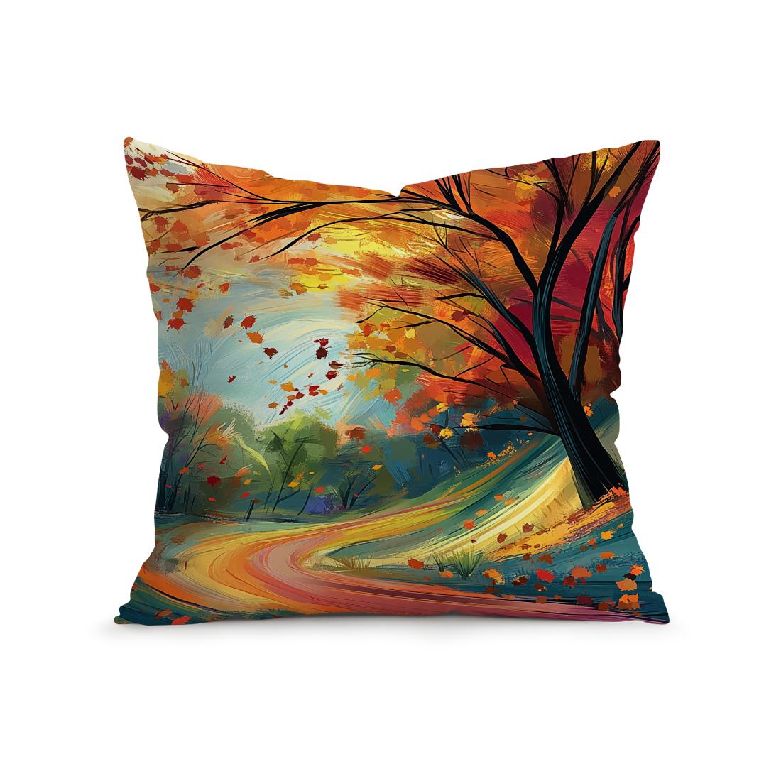Herfst Abstract Schilderij Kussensloop Bedrukt Polyester 45x45cm Sierkussenhoes Decoratief Bankkussen Kussenhoes Woondecoratie 45x45cm