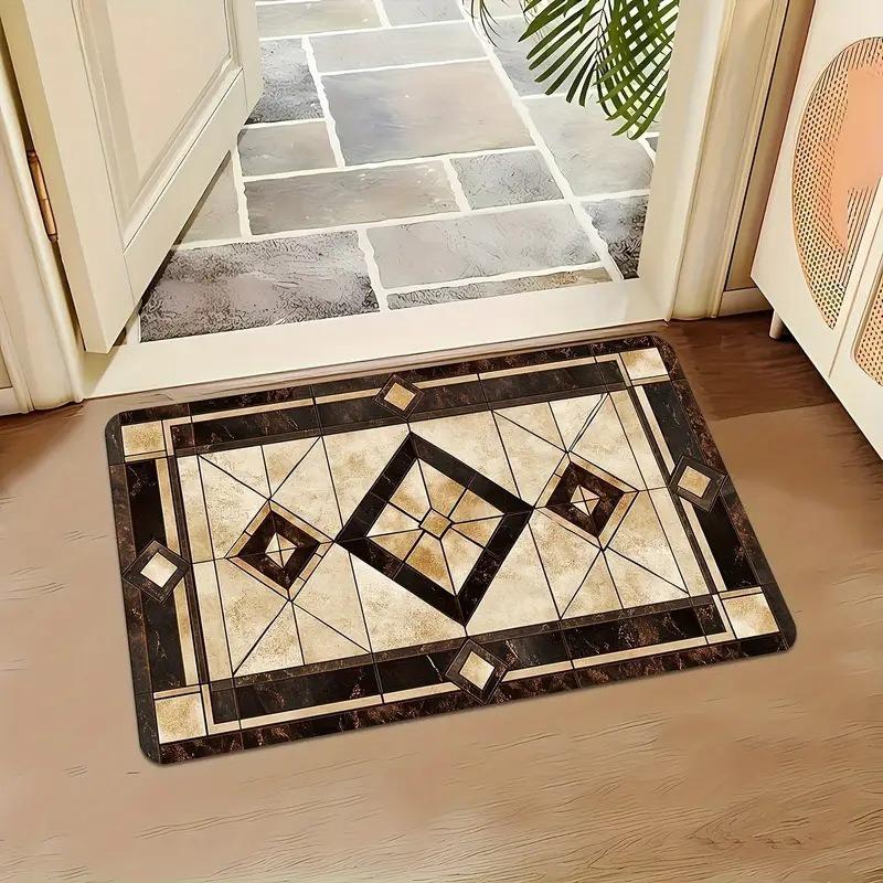 Simulation Print Modern Entrance Carpet Non-Slip Door Mat For Home Decoration Durable Easy Clean Indoor Outdoor Festive Decor