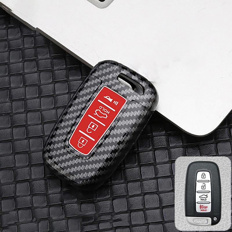 Carbon Auto Key Fob Cover Case Fit For Hyundai Azera Elantra Gt Equus Coupe Santa Fe Sonata Tucson Genesis Fit For Kia Optima Rio