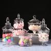 Glass Candy Jar Transparent with Lid Grains Storage European Home Miscellaneous Box Bottles