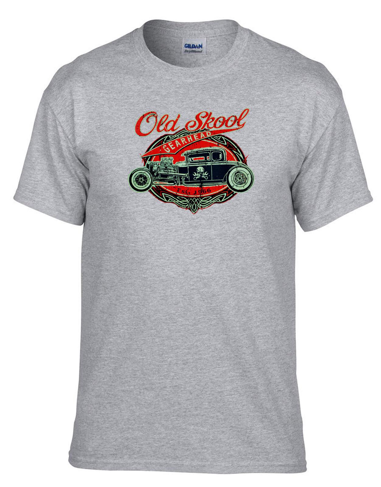 

26 Hot Rod Rockabilly 50s Old School Vintage Car Kustom Garag Gray T-Shirt - 343_Grey- Unisex T-Shirt M