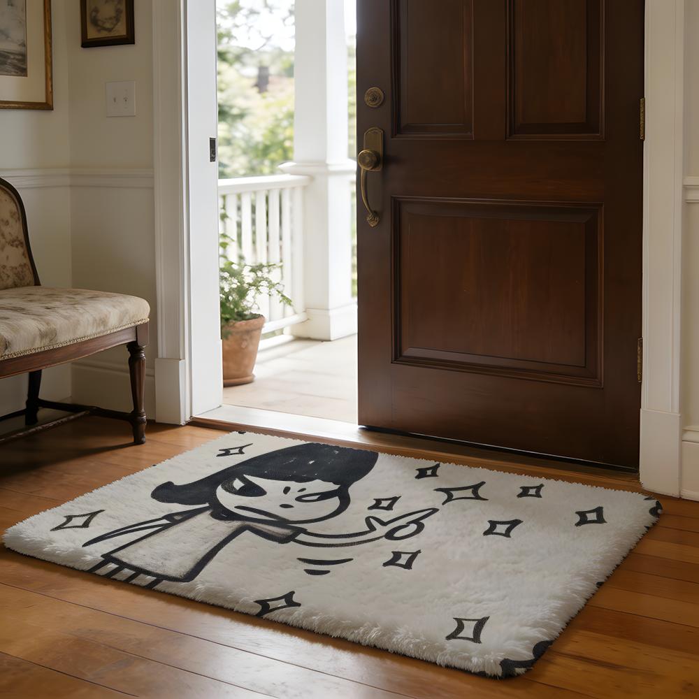 

Floor Mat Soft Flannel Rug Non Slip Absorbent Mat for Bathroom Bedroom Home Decor Hot Y Yoshitomo N Nara 50x80cm