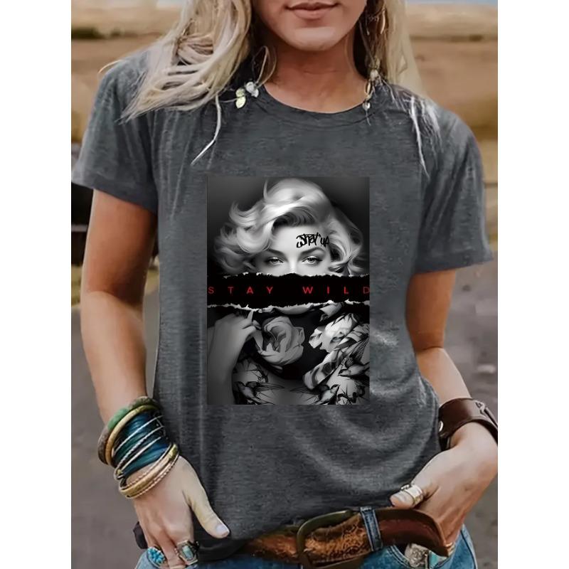 

Летняя женская одежда с рисунком из чистого хлопка с круглым вырезом и короткими рукавами, повседневные модные футболки для женщин 3XL