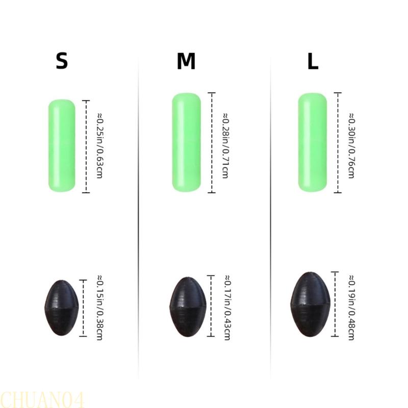 A1A2 300Pcs Silicone Fishing Oval/Cylinder Float Stop Stoppers Fishing Float Fishing Bobbers Fishing Tackle Accessories