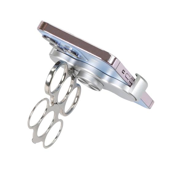 Yousheng 1/2Pcs Dual-Ring Three-Finger Back Clip Holder Multipurpose Foldable Phone Grip Holder 360 Degrees Rotation Cell Phone Ring Holders Stand