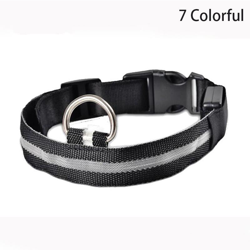 Leopard Led Dog Collar Luminous Adjustable Glowing Collar For Dogs Pet Night Safety Nylon Collar Luminous Led Bright Dog Collar