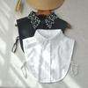 Elegant Beaded Women Fake Collar Shirt Black Embroidery Detachable Collar Fake Women Vintage False Collar Removable Nep Kraagie