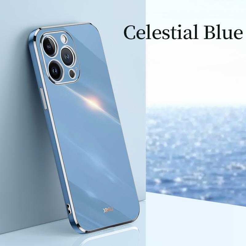 Phone Case For iPhone 14 Pro Max Shockproof Bling Plating Soft Silicone Rubber Back Cover Shell For iPhone 14 Plus Pro Max Cases