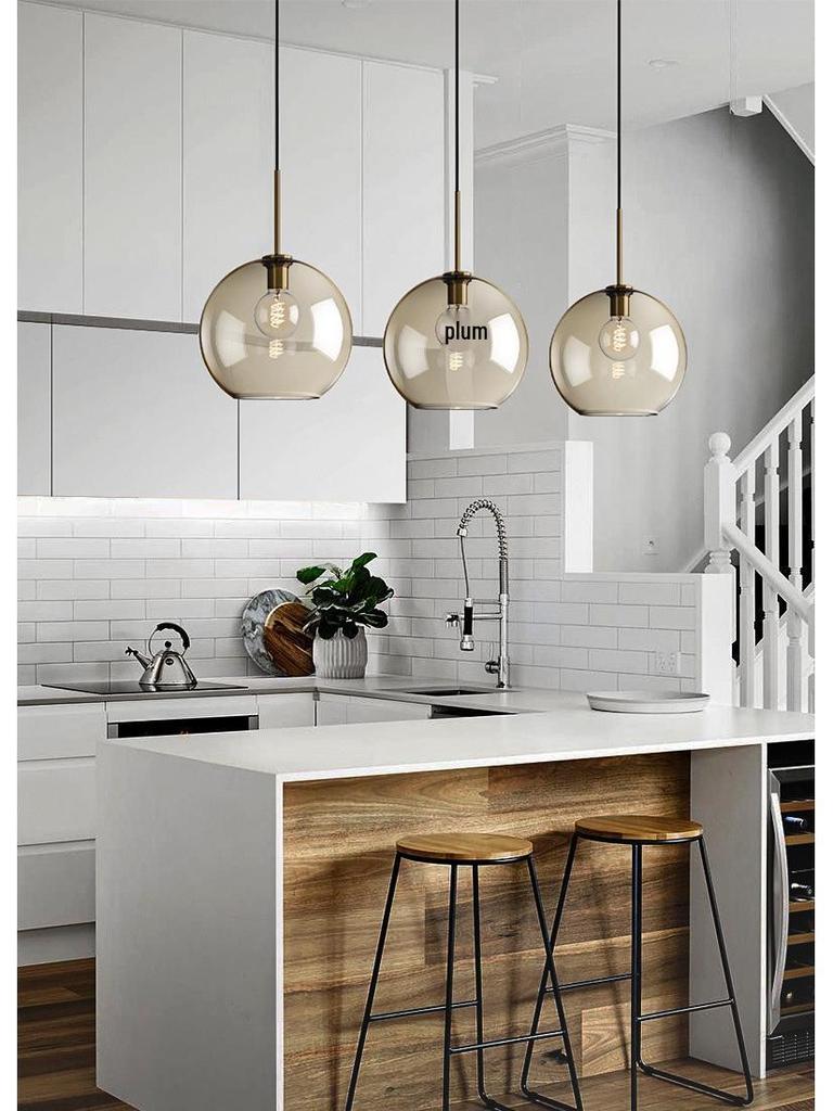 Nordic Industrial Glass Pendant Light for Cafe/Bar