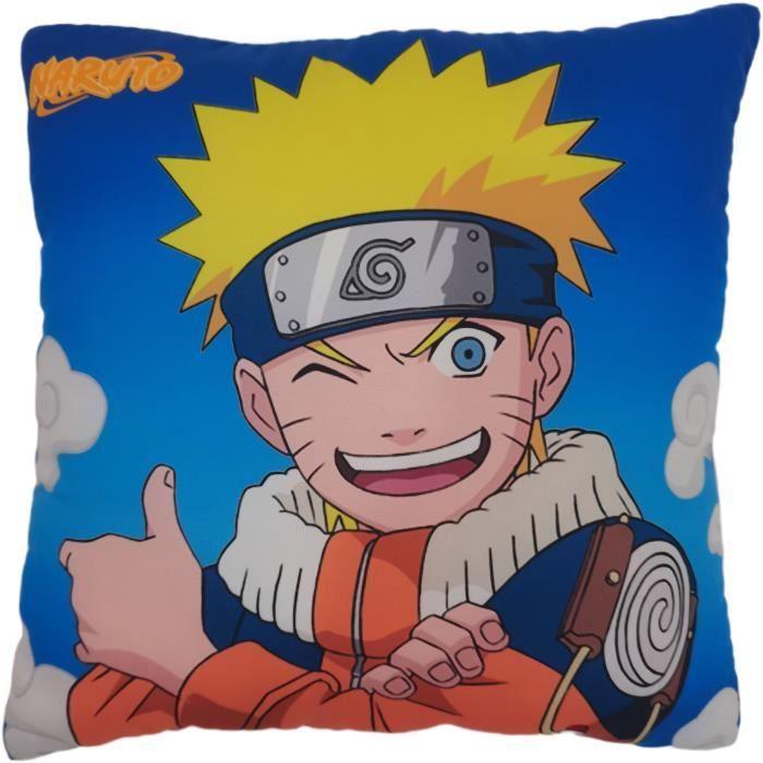 Coussin Double Face - Carré - NARUTO - Naruto Et Sasuke - Microfibre - 40 X 40 Cm