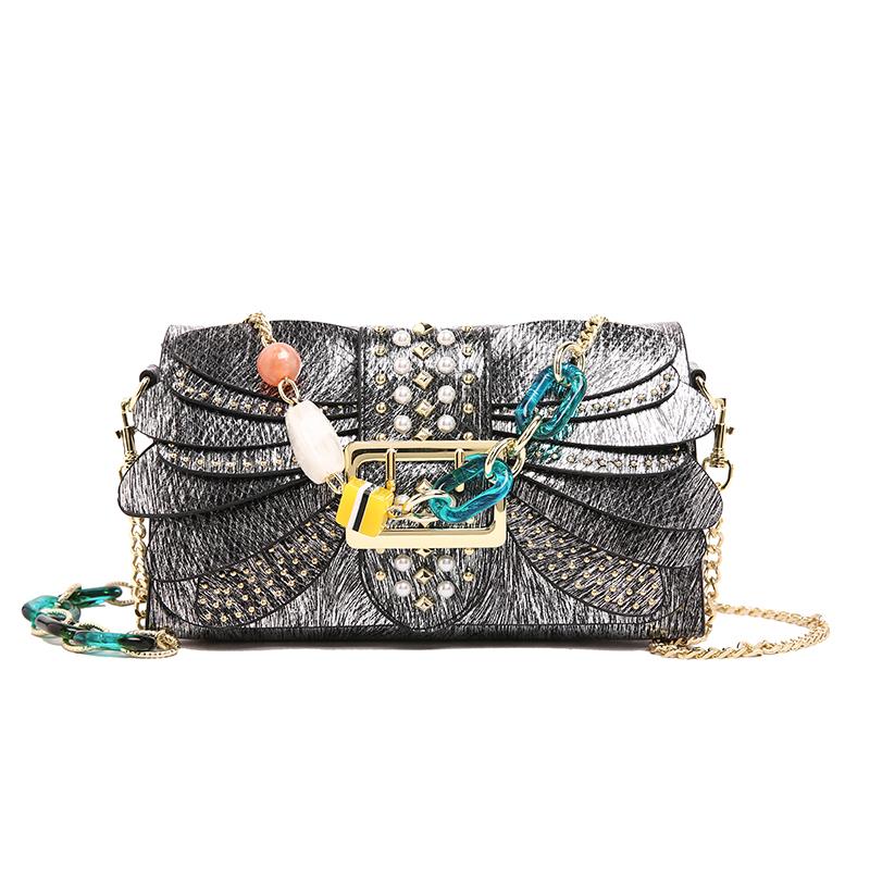 

Ladies elegant gorgeous wings handbag fresh sweet sister gradual change shoulder oblique span bag 25*14*10