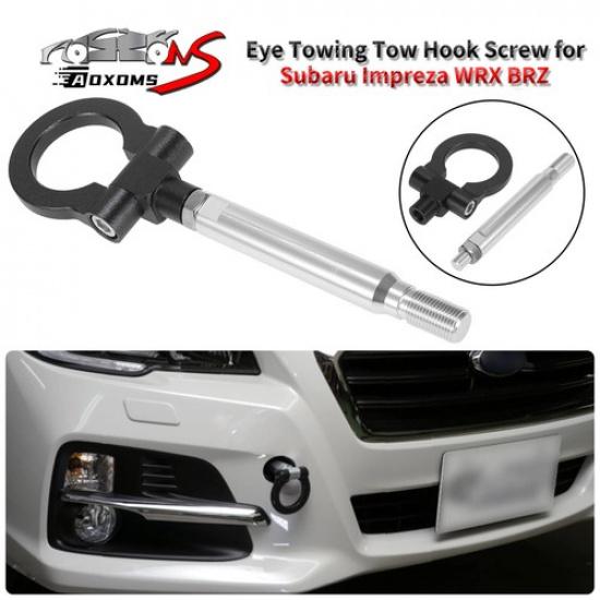 JDM Track Racing Tow Hook Trailer For 2013-2022 Subaru WRX STI BRZ Impreza Black