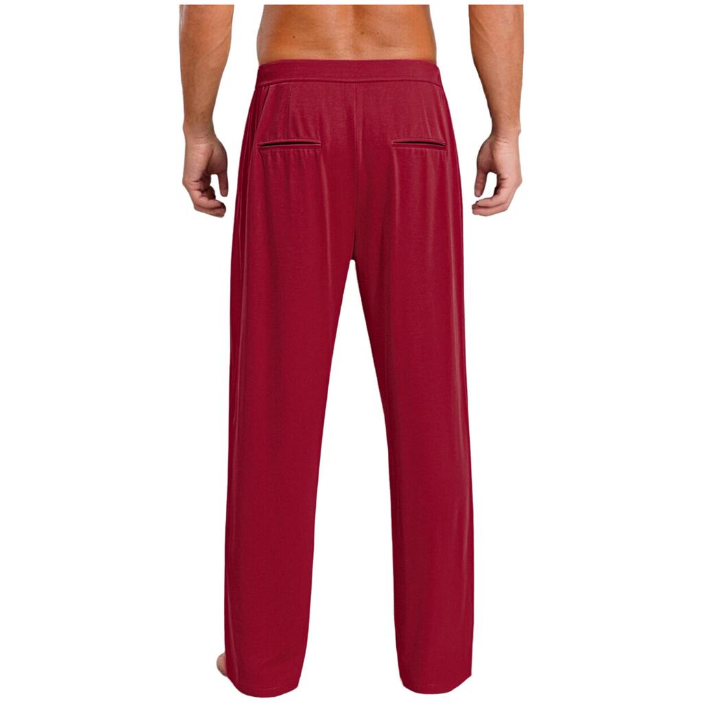 Mens Latin Ballet Dance Long Pants Back Elastic Band Side Pockets Loose Straight Trousers Rumba Dancewear