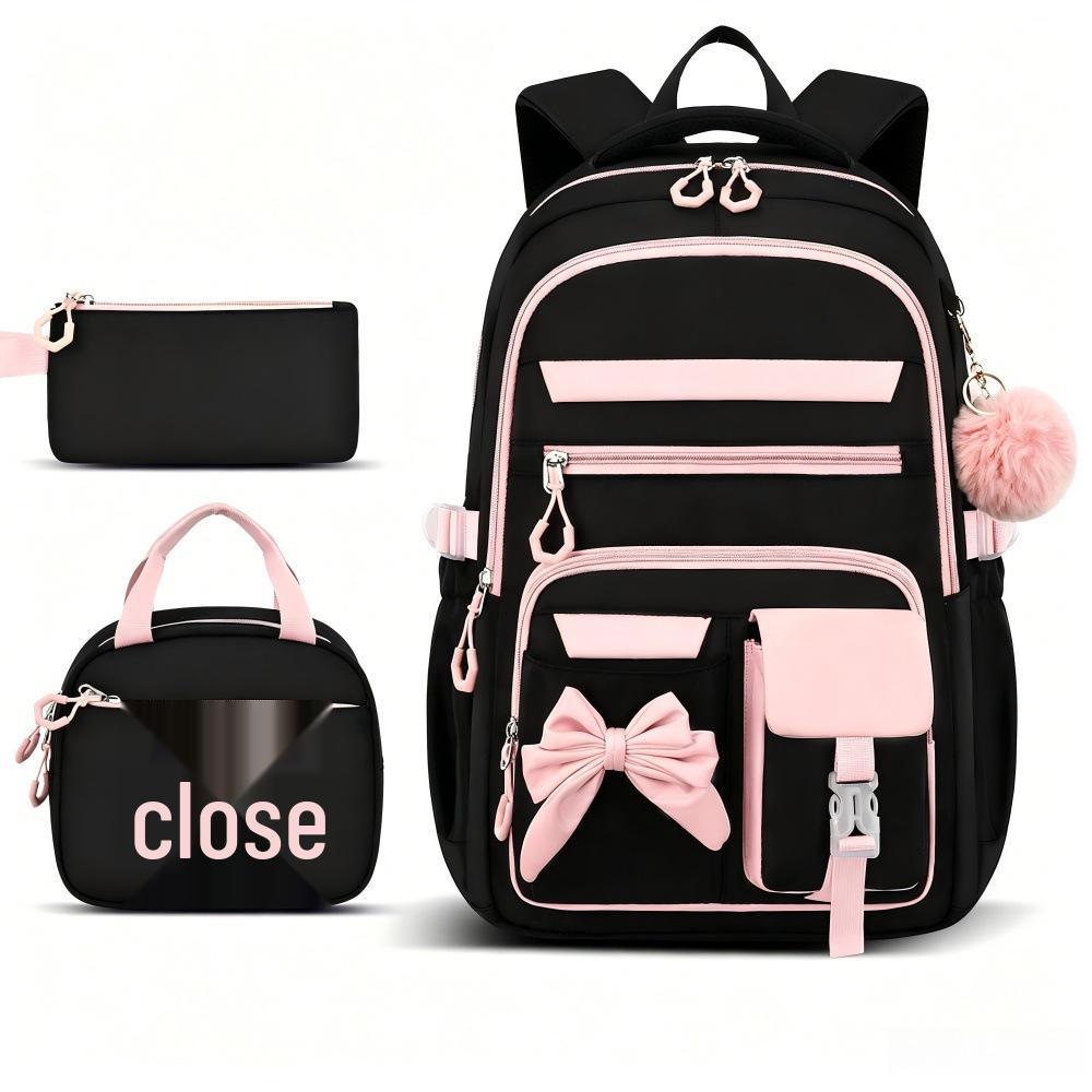 Set Zaino Viola 3 Pezzi: Zaino Scolastico, Borsa Pranzo e Borsone per Libri per Studenti