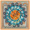 POBING Silk Scarf Women Large Shawls Melt Chain Print Stoles Square Bandana Luxury Kerchief Hijab Scarf Female Foulards 130CM