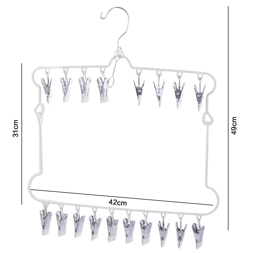 Folding Stainless Steel Clothespin Portable Clothes Drying Multifunctional Laundry Hanger  Balcony