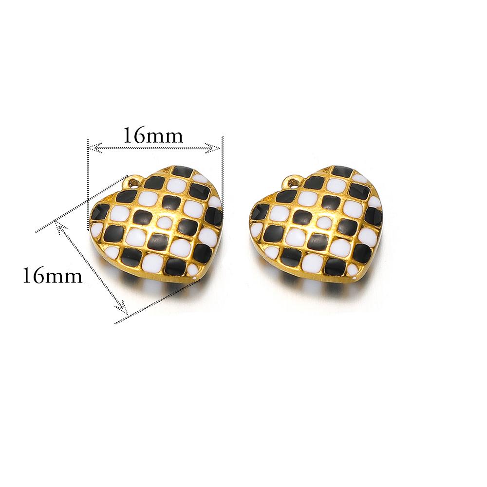 5pcs Stainless Steel Heart Enamel Charms for DIY Jewelry Necklaces Pendants Findings Bracelets Supplies Earrings Making
