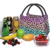 High Capacity Colorful Leopard Lunch Bag Women Insulated Portable Reusable Waterproof Cute Lunch Bags for Teen Girls Lunch Boxes