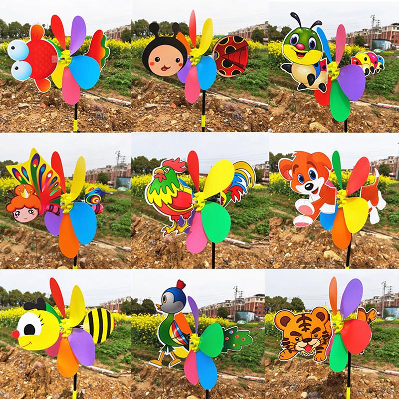 

Animal Bee Six Colors Three-Dimensional Windmill Cartoon Children Toys Home Garden Decoration Wind Spinner Whirligig Yard Decor