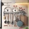 Zhaoran Gunmetal Grey Kitchen No-Punch Double Hanging Rod