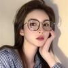 New Versatile Large Frame Myopia Glasses For Women Green Frame Anti Blue Light Radiation Myopia Glasses Fashionable Commuting