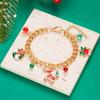Christmas Bell Santa Claus Tree Deer Wreath Snowman Gift Box Crystal Pendant Bracelet Xmas Chain Bangles For Women Men Jewelry