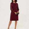 Women's Lace Long Sleeve Fitted Patchwork Dress