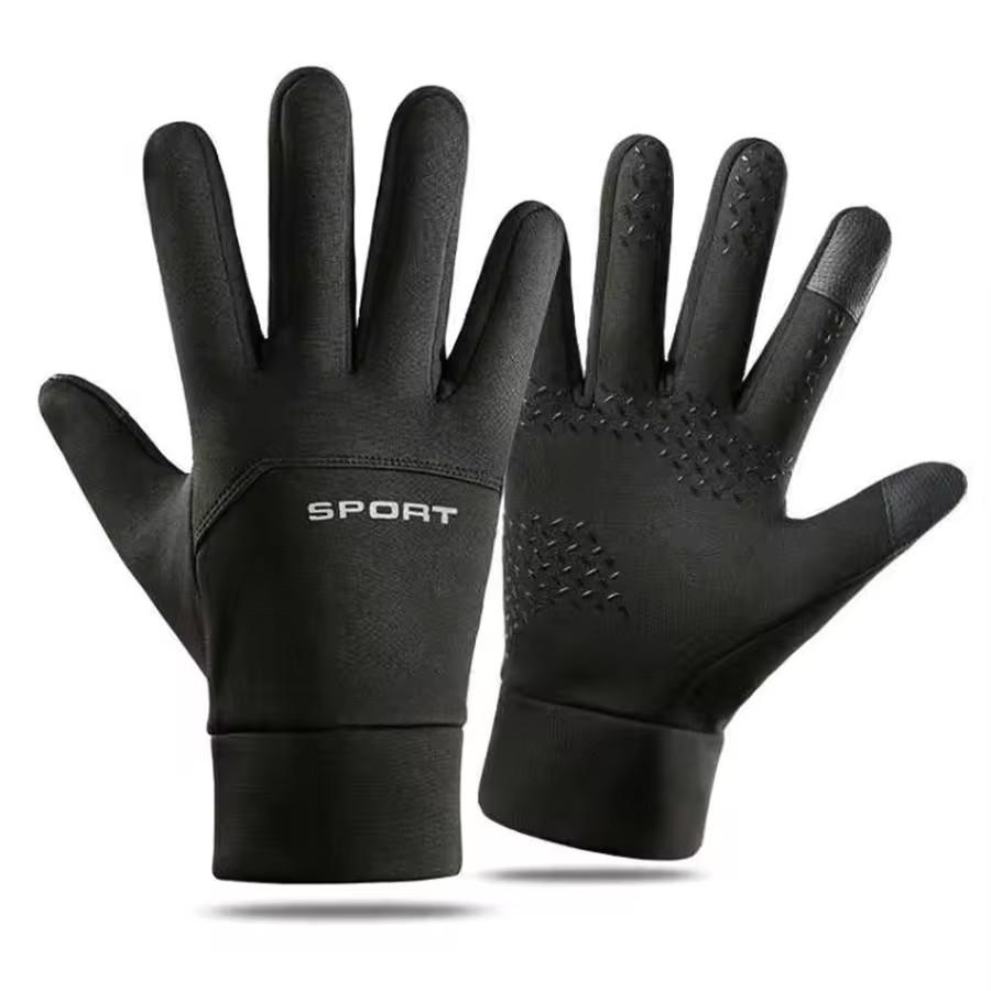 

Windproof And Waterproof Outdoor Gloves Touch Screen Thumb And Index Finger Fingertips Warm Gloves For Running Cycling M