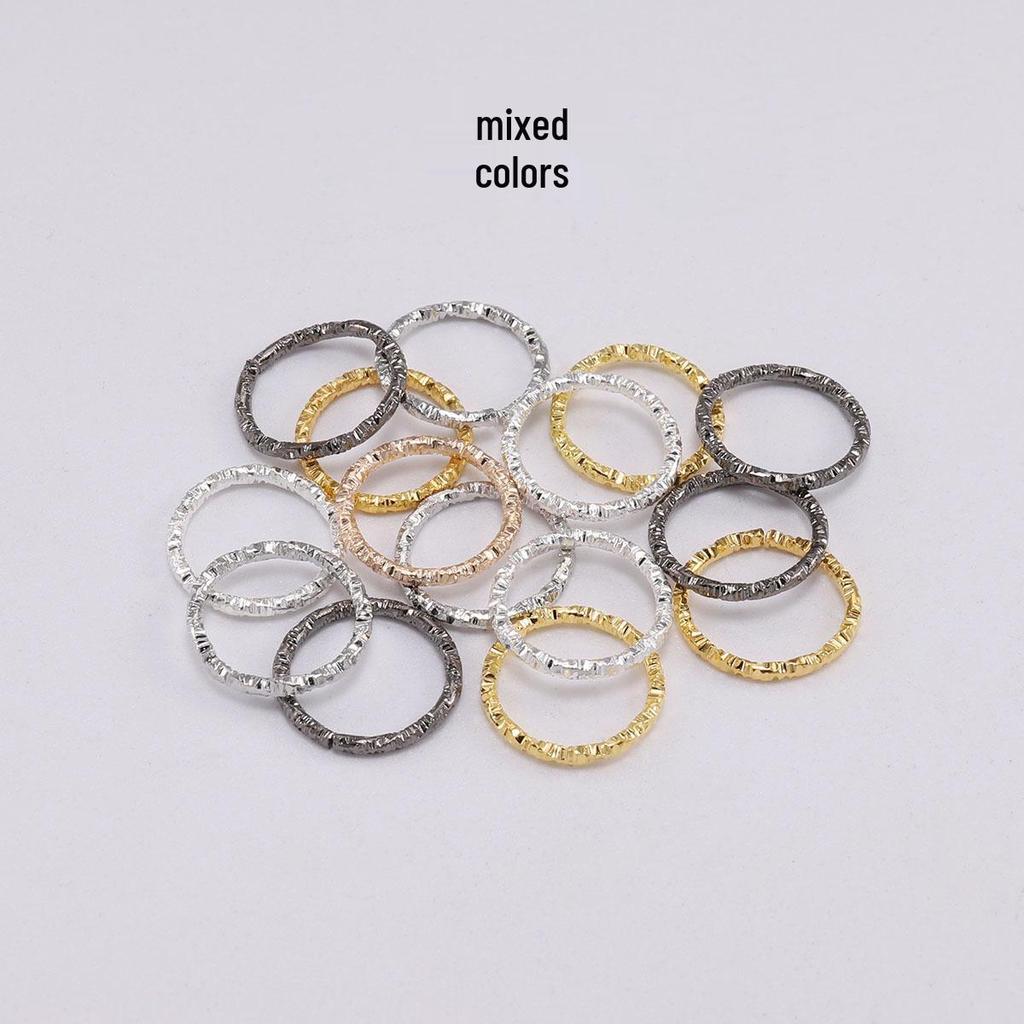 DIY Jewelry Accessories: Embossed Jump Ring & Single Connecting Ring Set for Crafting