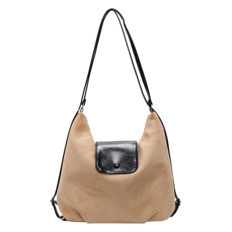 Star Yang Mi leopard print backpack women's autumn and winter retro large capacity drawstring single shoulder tote bag commuter backpack