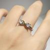Double Diamond Heart Ring Women'S Double Heart Mobius Color Separation Number 8 Love Living Ring