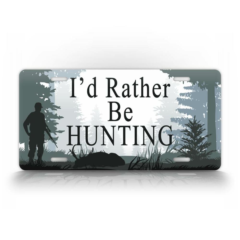 Customizable Metal Tin Sign Hunter Deer Hunting Car License Plate Auto Tag Outdoor Decor For Car белый