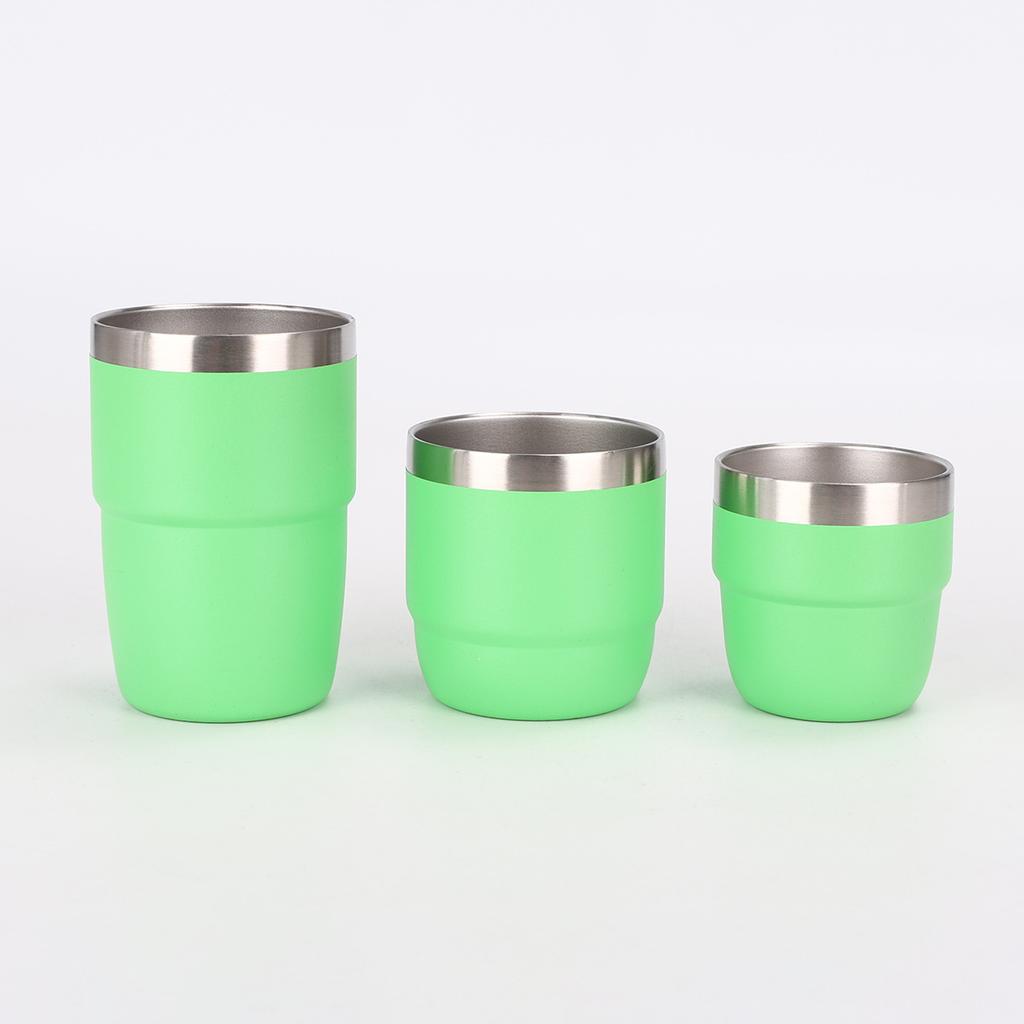 2PC 6/8oz Stainless Steel Thermos Cup Multi-color Portable Ice Cup Mini Double-layer Insulated Coffee mug With Lid water bottle
