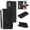 Applicable to Samsung S25 calf pattern splicing leather case A56 retro matte card wallet bracket protective case A27