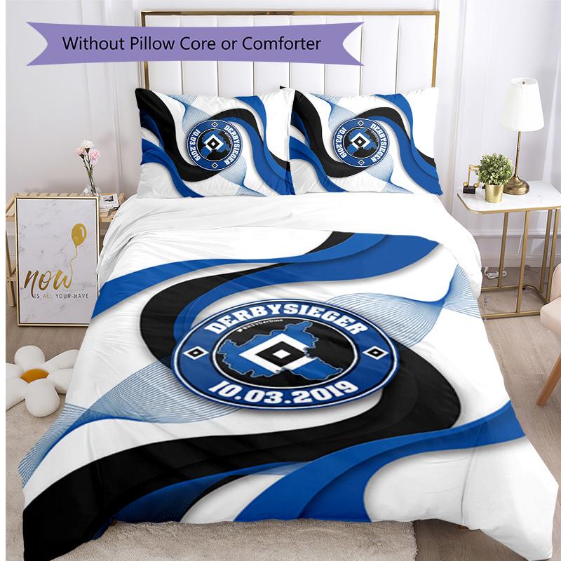 Hamburger SV Football Printed 3 Pieces Bedding Set, Comfortable Skin Friendly Bedroom Duvet Cover Set