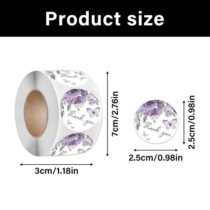 Runde Aufkleber Dankeschön Etiketten Umschlagaufkleber Etiketten mit Blumendruck für Hochzeit Brautparty Geburtstagsdekoration