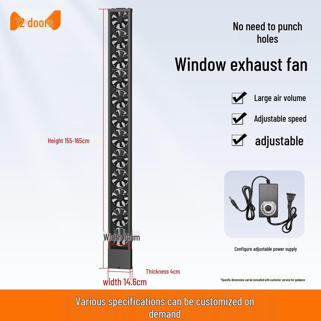 No-Installation, Drill-Free Window Exhaust Fan for Bedroom Ventilation