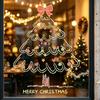 Christmas Store Window Displays Tree Sticker, Simple Line Static Cling Decal, Waterproof Art Removable Festive PVC Decal for Holiday Home Glass Doors