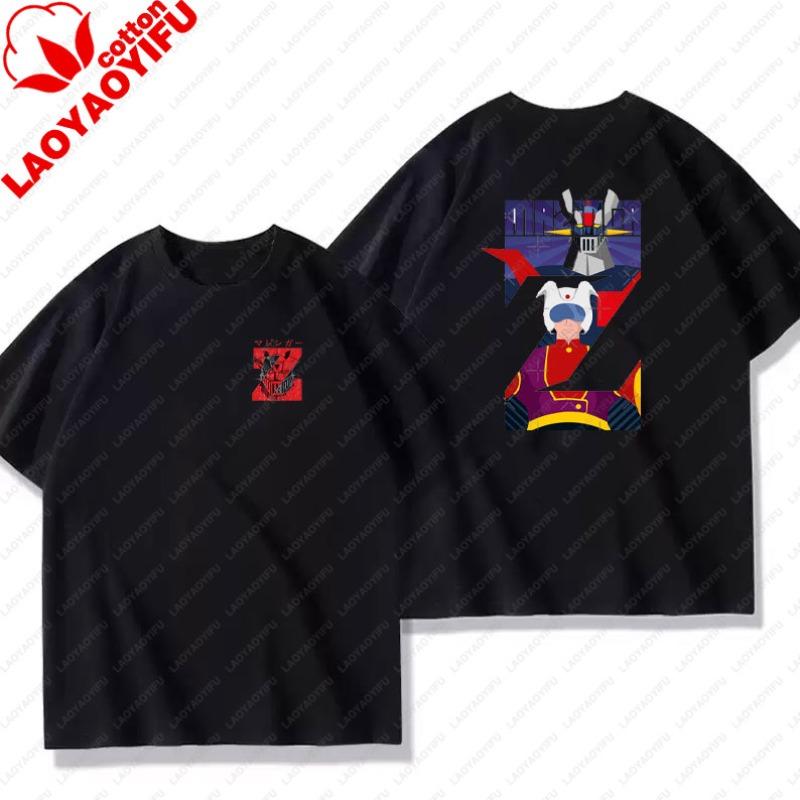 Unisex Cotton TShirts Mazinger Z Anime Robot Summer Casual Fashion Short Sleeve T Shirt Oversized Harajuku Tees Tops Kid Clothing