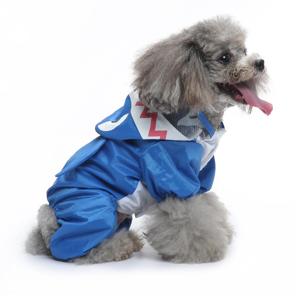 Universal Dog Raincoat with Foot Covers & Leash Access, Animal Design & Belly Wrap - Fits Small to Large Breeds