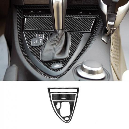 3x Carbon Fiber Automatic Gear Shift Frame Cover For BMW 6 Series E63 E64 04-10