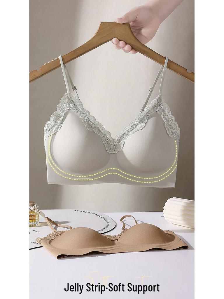 Comfortable Lace Push-Up Seamless Bra: Wireless, Breathable, Anti-Sagging, Beautiful Back Design for Women.