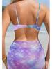 2024 Trendy European & American Shell Hard Cup Sexy Three-Piece Beach Swimsuit