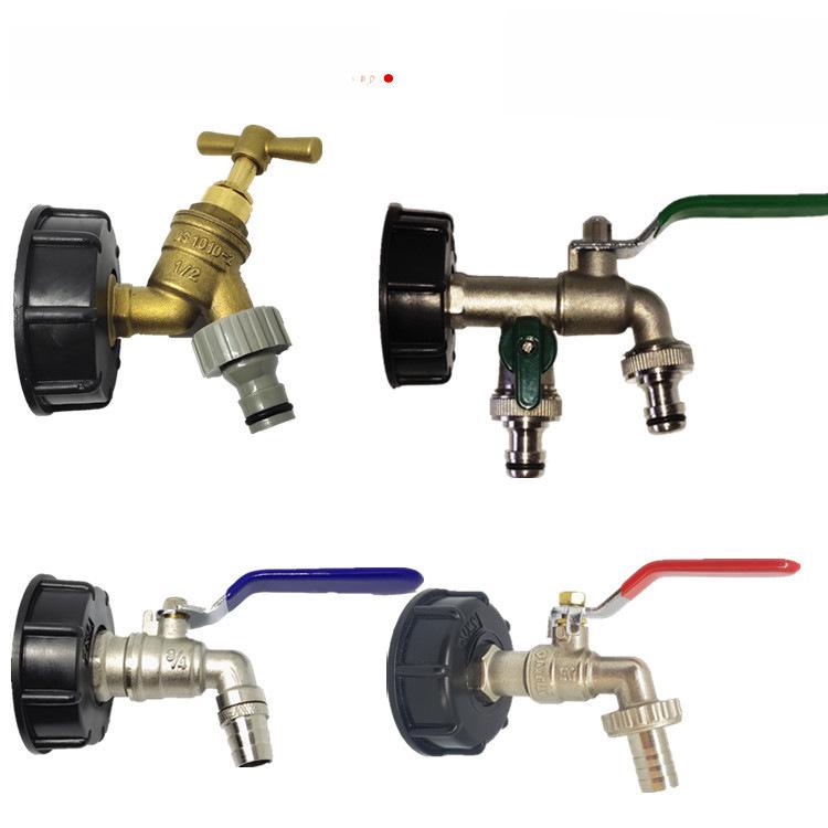 Grenzüberschreitender IBC-Tonnenfass-Messingadapter und 1/2-Zoll-Ventil
