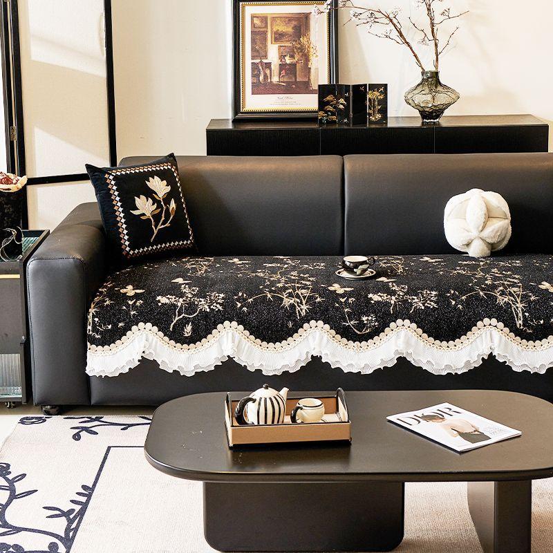 Sofa Cushion Four Seasons New Light Luxury Lace Non-Slip Leather Sofa Cover, Seat Cushion Cover Cloth Towel