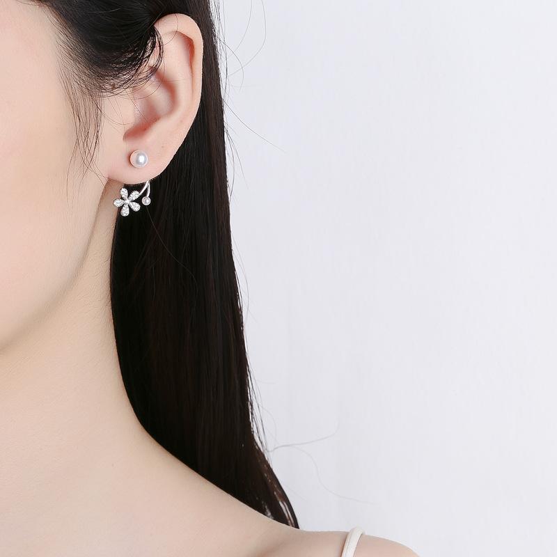 Temperament Earrings Women'S Unique Light Luxury High-End Stud Earrings Exquisite Double Wear Daily Earrings