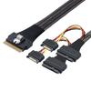 80CM Slim SAS SFF-8654 8i to 2xSFF-8639 NVMe U.2 SSD Adapter Cable High Speed