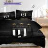 Juventus Legacy: Black Gold Triumph Bedding (1 * Duvet Cover + 2 * Pillowcase, Without Core) Christmas Birthday Gift Bedding Set