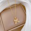 Butterfly T-Shaped Zircon Full Diamond Fashionable Light Luxury Temperament Gorgeous Full Diamond Necklace Female Versatile Collarbone Chain